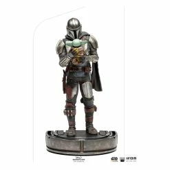 Brand new ???? Iron Studios Star Wars The Mandalorian Art Scale Statue 1/10 Mandalorian & Grogu 22 Cm ⌛